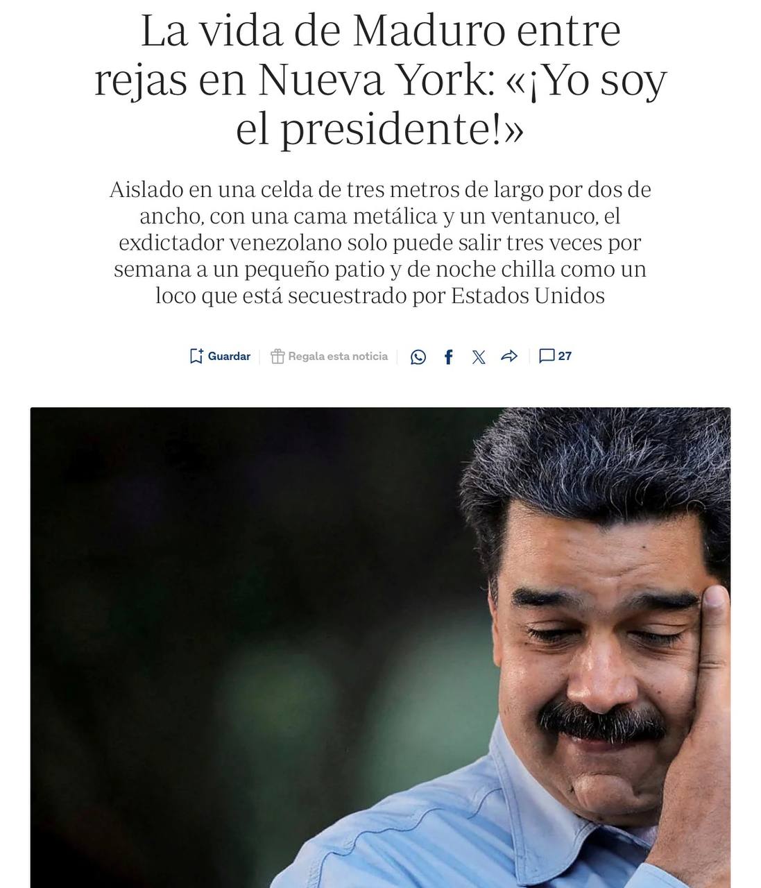 Мадуро кричить у в'язниці Нью-Йорка «Я президент!», — ABC.