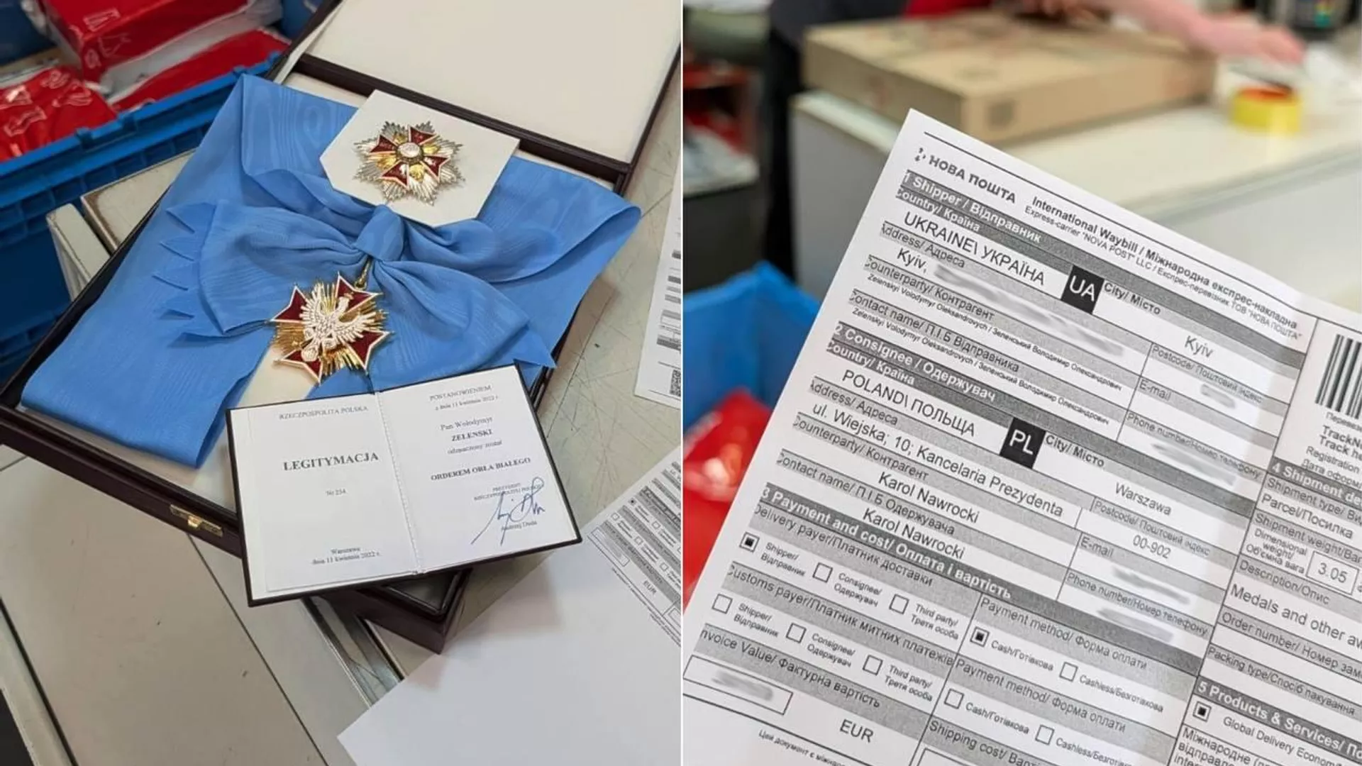 Зеленський відправив Польщі відібраний у нього орден Білого Орла поштою